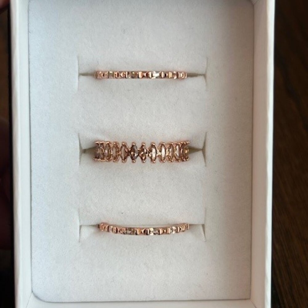 Elegant Rose Gold Ring Set